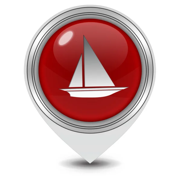 Csónak mutató ikon fehér háttér — Stock Fotó