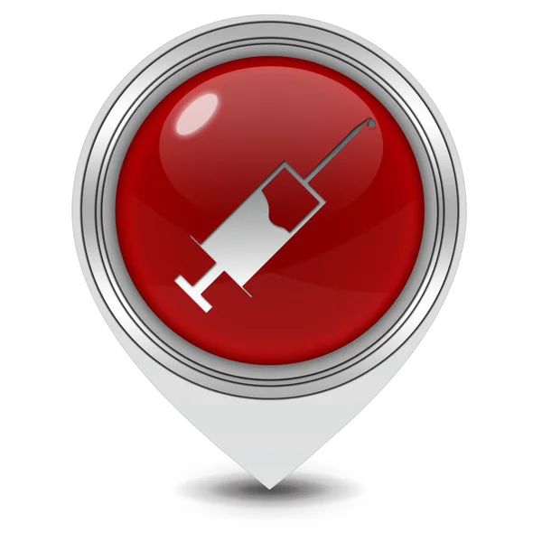 Injection-Zeiger-Symbol auf weißem Hintergrund — Stockfoto