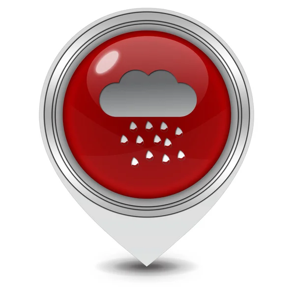 Ícone de ponteiro de chuva no fundo branco — Fotografia de Stock