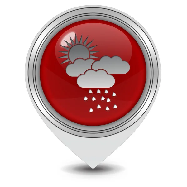 Yağmur işaretçi simgesi beyaz arka plan üzerinde — Stok fotoğraf