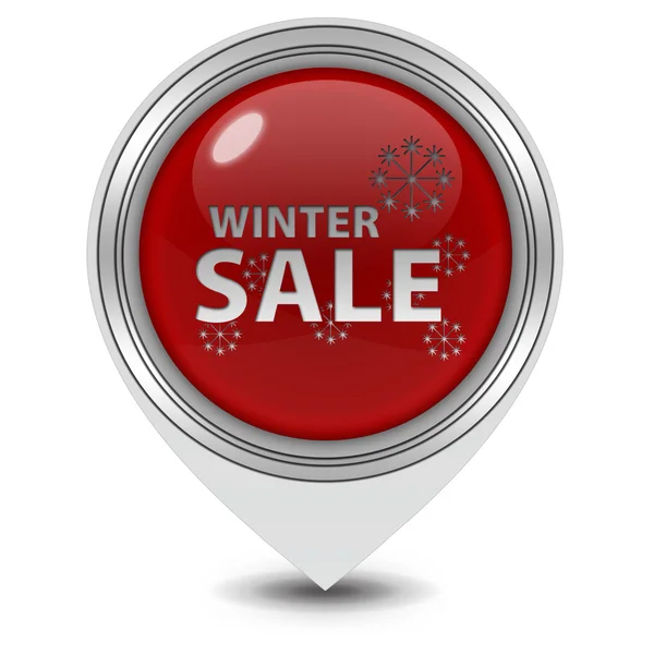 Vinter försäljning pekarikonen på vit bakgrund — Stockfoto