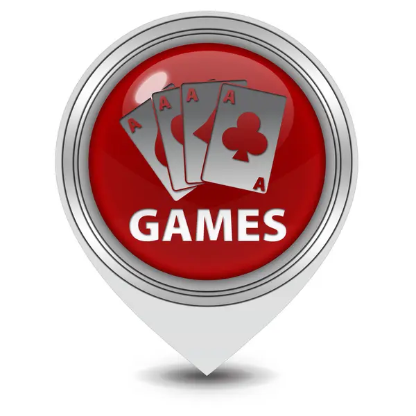 Játékok mutató ikon fehér háttér — Stock Fotó