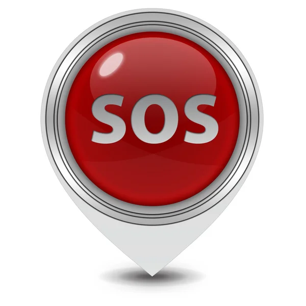 SOS pointer icon on white background — Stock Photo, Image