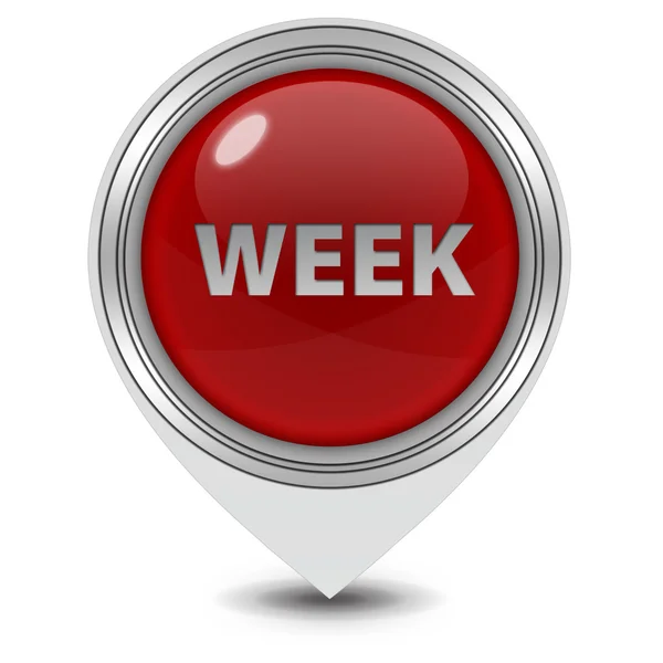 Woche-Zeiger-Symbol auf weißem Hintergrund — Stockfoto