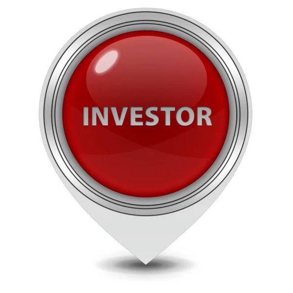 Yatırımcı işaretçi simgesi beyaz arka plan üzerinde — Stok fotoğraf