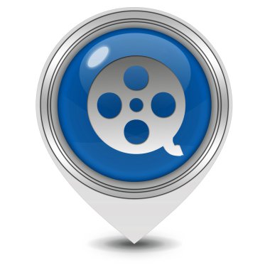 Film işaretçi simgesi beyaz zemin üzerine