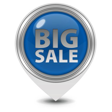 büyük satış işaretçi simgesi beyaz zemin üzerine