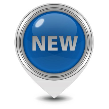 Beyaz arka plan üzerinde yeni işaretçi simgesi