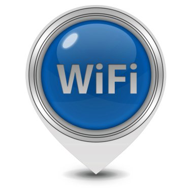 WiFi işaretçi simgesi beyaz zemin üzerine