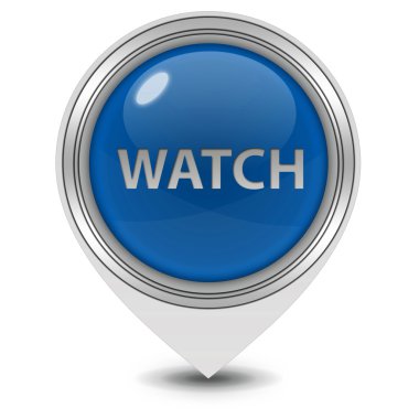 İşaretçi simgesi beyaz zemin üzerine izle