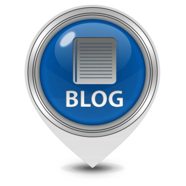 Blog işaretçi simgesi beyaz zemin üzerine