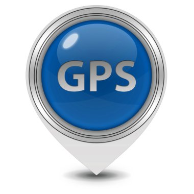 GPS işaretçi simgesi beyaz zemin üzerine