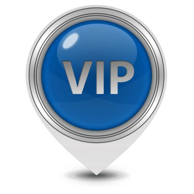 VIP işaretçi simgesi beyaz zemin üzerine