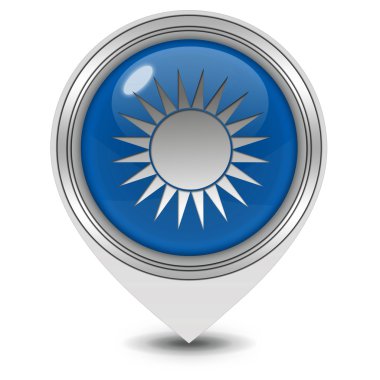 Güneş işaretçi simgesi beyaz arka plan üzerinde