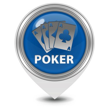 Poker işaretçi simgesi beyaz arka plan üzerinde