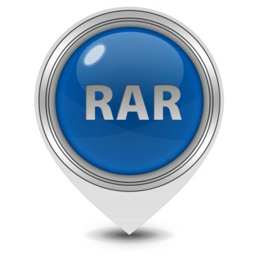 Rar işaretçi simgesi beyaz arka plan üzerinde