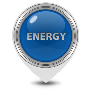 Enerji işaretçi simgesi beyaz arka plan üzerinde