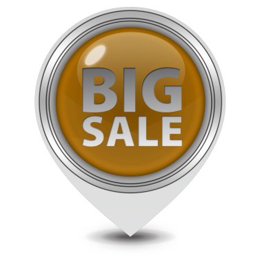 büyük satış işaretçi simgesi beyaz zemin üzerine