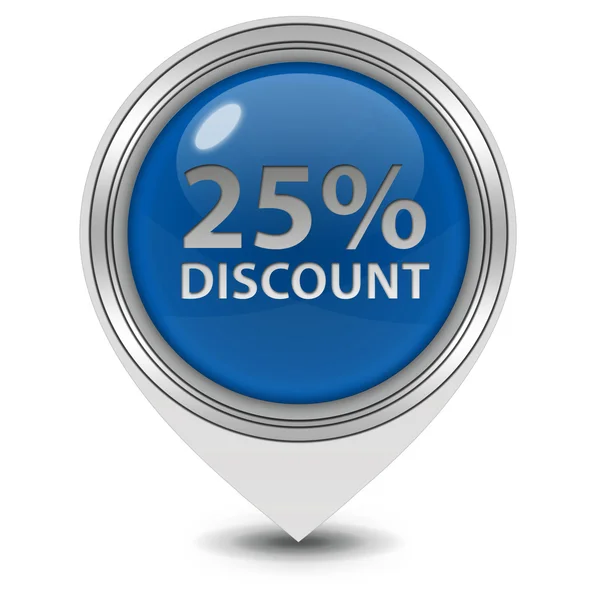 Discount 25 pointer icon on white background — Stock Photo, Image