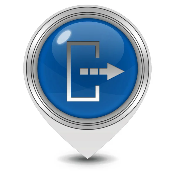 Logout pointer icon on white background — Stock Photo, Image