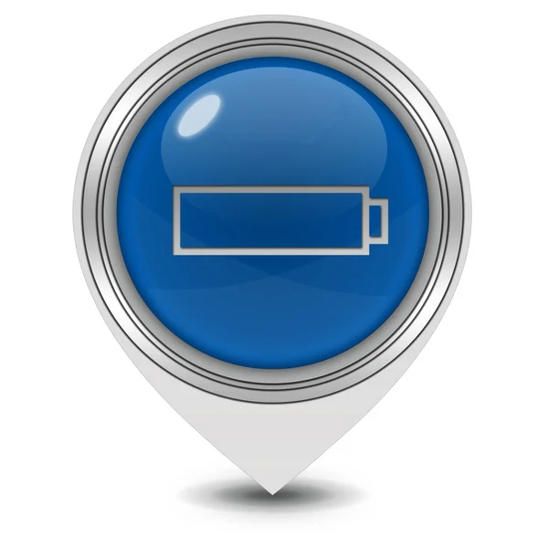 Battery pointer icon on white background — Stock Photo, Image