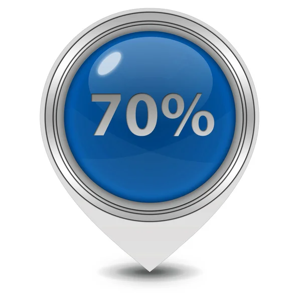 Seventy percent pointer icon on white background — Stock Photo, Image