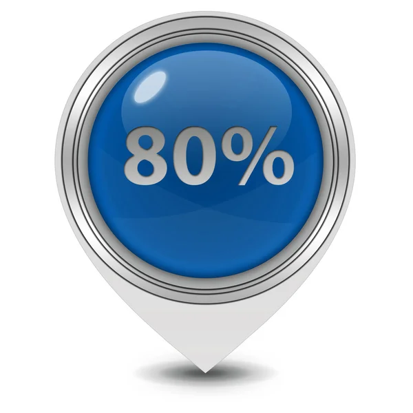 Eighty percent pointer icon on white background — Stock Photo, Image