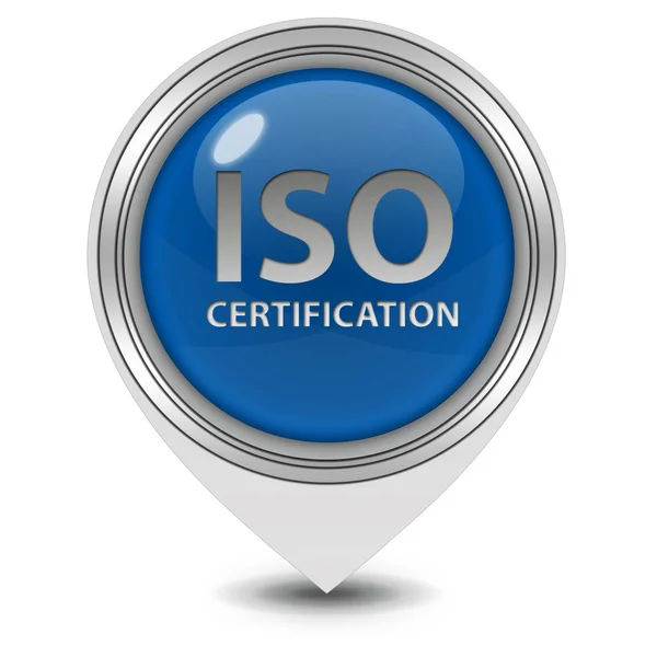 Iso certification pointer icon on white background — Stock Photo, Image