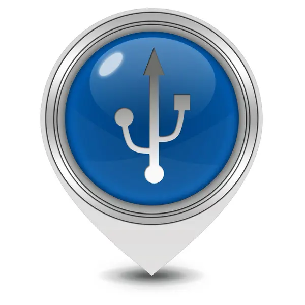 Icono de puntero USB sobre fondo blanco —  Fotos de Stock