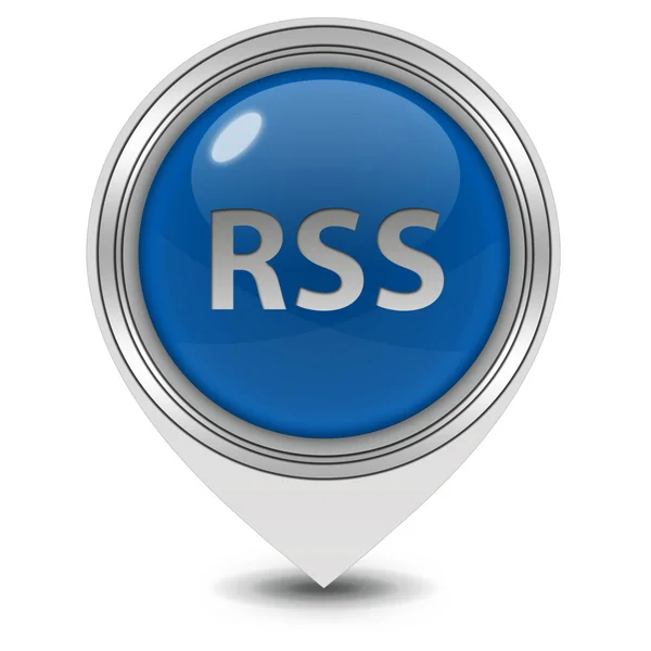 RSS значок вказівника на білому тлі — стокове фото