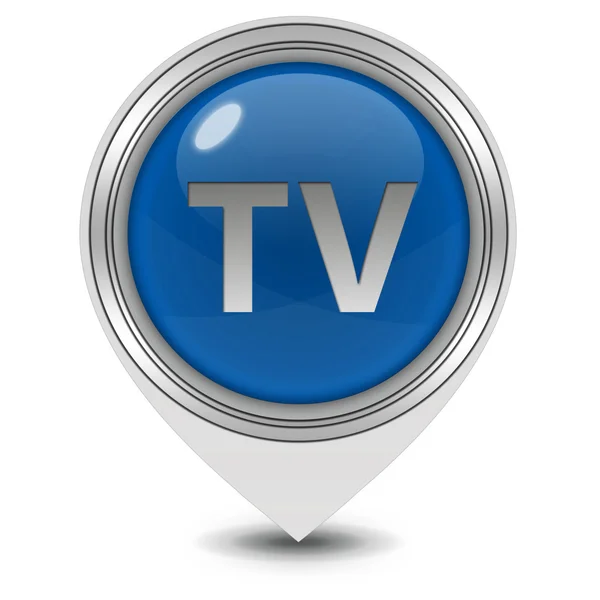 TV işaretçi simgesi beyaz zemin üzerine — Stok fotoğraf
