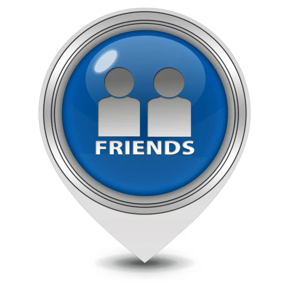 Friends pointer icon on white background — Stock Photo, Image