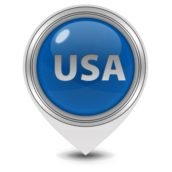 EE.UU. icono de puntero sobre fondo blanco — Foto de Stock