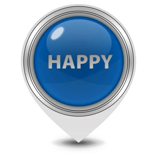 Happy pointer icon on white background — Stock Photo, Image