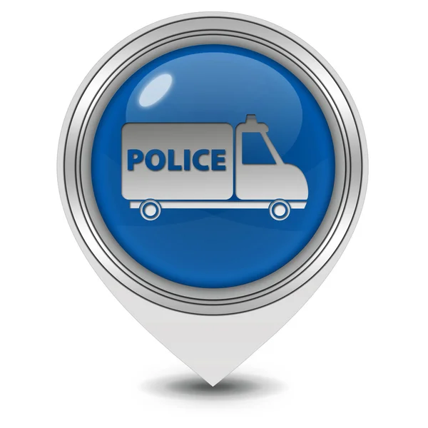 Polizei-Zeiger-Symbol auf weißem Hintergrund — Stockfoto