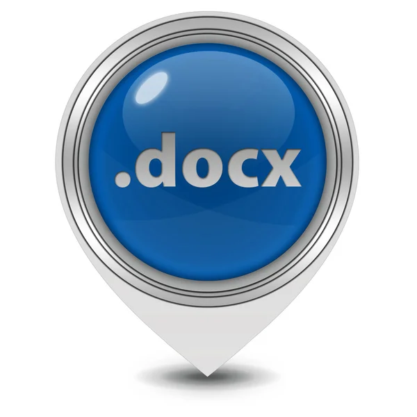 .白い背景の docx ポインタ アイコン — ストック写真