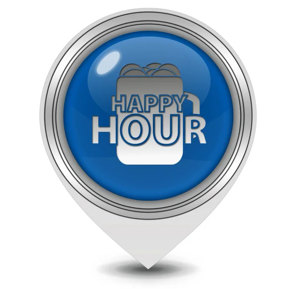 Ikona ukazatele Happy hour na bílém pozadí — Stock fotografie