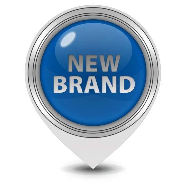 Novo ícone de ponteiro de marca no fundo branco — Fotografia de Stock