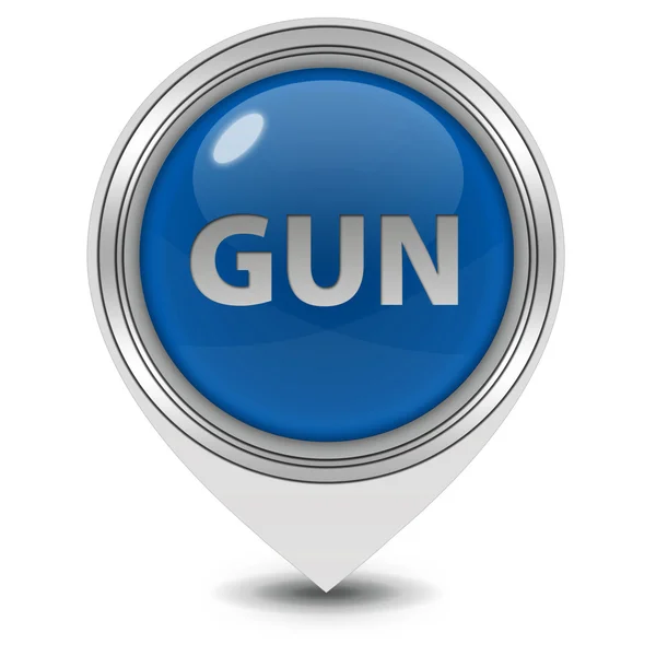 Icona puntatore pistola su sfondo bianco — Foto Stock