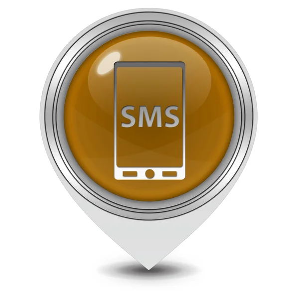 SMS-Zeiger-Symbol auf weißem Hintergrund — Stockfoto