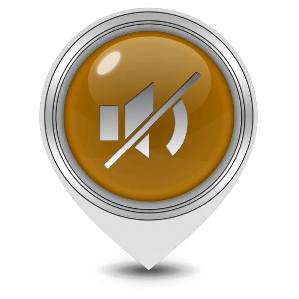 Mute pointer icon on white background — Stock Photo, Image