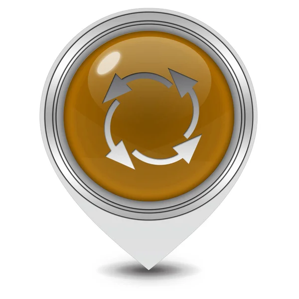Recycle-Zeiger-Symbol auf weißem Hintergrund — Stockfoto