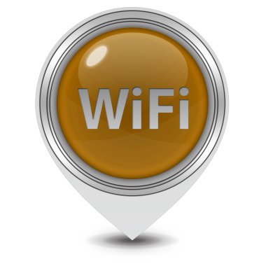 WiFi işaretçi simgesi beyaz zemin üzerine