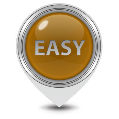 Beyaz arka plan üzerinde kolay işaretçi simgesi