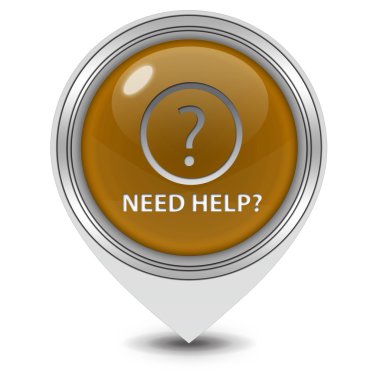 İşaretçi simgesi beyaz zemin üzerine yardım