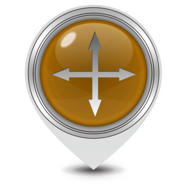 ok işaretçi simgesi beyaz zemin üzerine