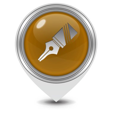 Kalem işaretçi simgesi beyaz arka plan üzerinde