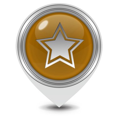 Yıldız işaretçi simgesi beyaz arka plan üzerinde