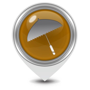 Şemsiye işaretçi simgesi beyaz arka plan üzerinde