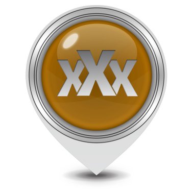 XXX işaretçi simgesi beyaz arka plan üzerinde